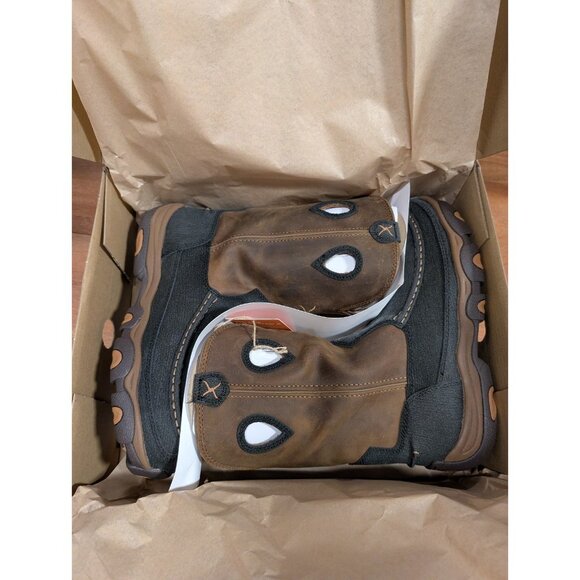 Twisted X Mens 11" Pull On Hiker Boot Nano Toe charcoal & tan New size 11 - Picture 6 of 9
